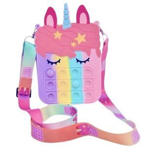 Kids Unicorn Pop It Shoulder Bag With Adjustable Straps